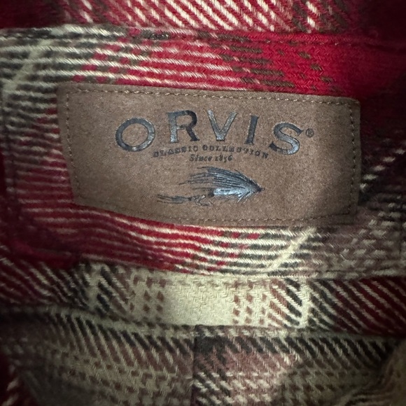 Orvis Classic Collection Flannel Shirt - Men’s Medium - Plaid Red & Beige - - Picture 4 of 5